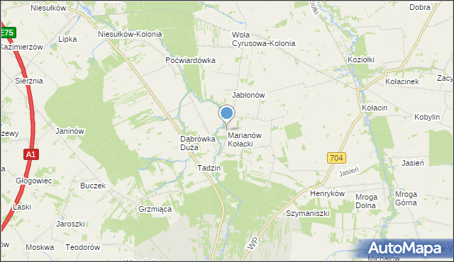 mapa Marianów Kołacki, Marianów Kołacki na mapie Targeo